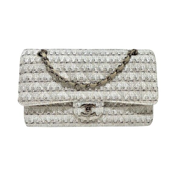 CHANEL Handbags - CHANEL Tweed Quilted Medium Timeless Classic Double Flap Bag NWT‎